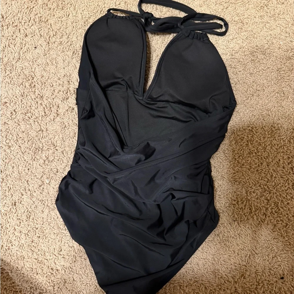 Black Halter One-Piece Swimsuit